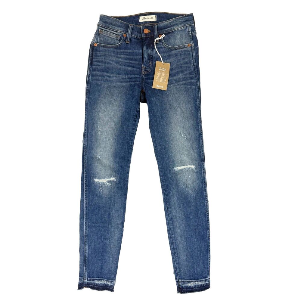 MADEWELL 9" Mid-Rise Skinny Jeans 26 Yamada Wash Blue Released Distress NWT B32